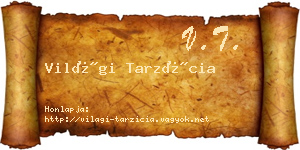 Világi Tarzícia névjegykártya